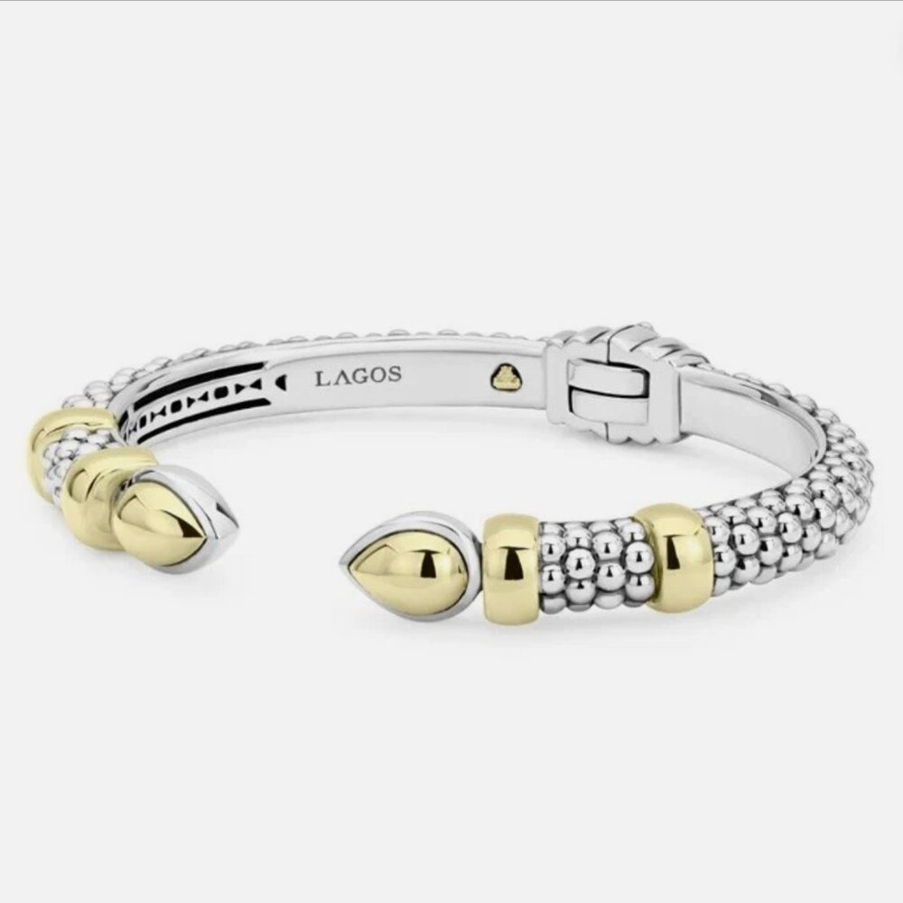 LAGOS Sterling Silver & 18K High Bar Cuff Bracelet